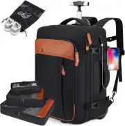 Rolling Backpack for Men and Women, Extra Large 42L Travel Backpack with Wheels,