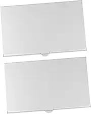 TEHAUX 2Pcs Alloy Slot Nano Sim Card Holder with Needle Durable Memory Storage Case for Protection Compatible with Micro and Cards Silver