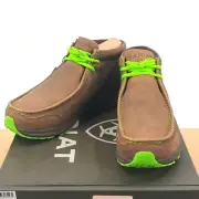 Ariat Spitfire Mens size 9.5 brown bomber lime lace EE width