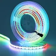 GOMING 5 V WS2812B Addressable COB LED Strip 5 m 160 LED/M Flexible White PCB RGB LED Strip Dream Colour IP20 Not Waterproof LED Strip for Home Party (Controller and Power Supply Not Included)