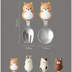 S【日本進口正品】✨日本手工製作✨動物 造型湯匙 叉子 熊 兔子 貓咪 柴犬 餐具 肥肥可愛動物 質感湯匙