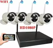 8-Channel HD 1080P Wireless Security Camera System IR Night Vision Outdoor IR