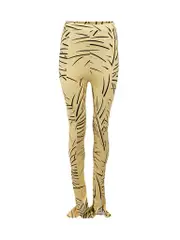 Yellow Animal Print Flared Leggings