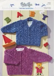 Peter Pan Knitting Pattern P961 DK Cardigans for 0-5yrs Baby Child