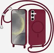 [xinyunew] Magnetic Mobile Phone Chain for Samsung Galaxy A13 5G, Case with Strap, Mobile Phone Case Compatible with MagSafe, Wireless Charging Silicone Rope Necklace, Mobile Phone Case with Removable