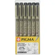 Sakura Pigma Micron Assorted Black 6 Pack