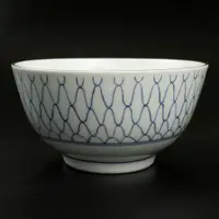 在飛比找蝦皮購物優惠-日本淺田窯青花網紋陶瓷碗
