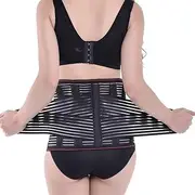 Plus Size M-5XL Breathable Lower Back Support Brace Men Women Posture Corrector Double Pull Lumbar Decompression Belt Tummy Tuck Sports Fitness Waist Trainer(Black,4X-Large)