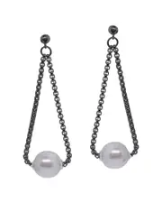 ALOR Noir 14K & Stainless Steel 11-12mm Pearl Earrings