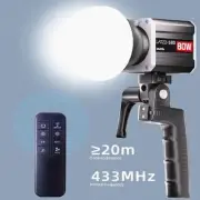 LATZZ S80 80W Handheld LED Video COB Light 2800K-6800K Bi-Color Remote Control