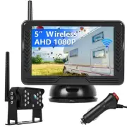 Wireless Reversing Camera System with 5 inch Split Screen, IP69K Waterproof B...