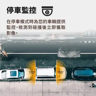 【Jinpei 錦沛】4吋高畫質汽車行車記錄器 前後雙鏡頭/倒車顯影/停車監控 1080P 170度大廣角 (贈32GB 記憶卡)