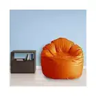 4XL Orange Faux Leather Bean Bag Cover - No Beans Included