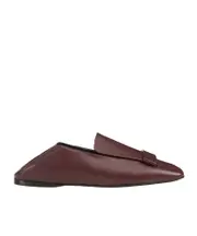 Square head loafer shoes 36 Red