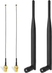 Dual Band Wifi 2.4Ghz 5Ghz 5.8Ghz 6Dbi RP-SMA Male Antenna 15Cm 6 Inch U.FL IPX