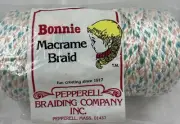 Vintage Bonnie Macrame Braid 6mm 100 Yard Craft Cord Teal/coral Peach Open Pkg