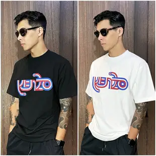 美國百分百【全新真品】KENZO 高田賢三 T恤 上衣 短袖 T-shirt logo 短T 黑色/白色 CH64