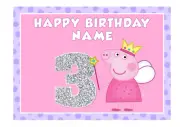 Peppa Pig Edible Icing Cake Topper A4 size Personalised