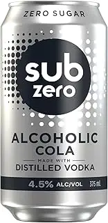 Sub Zero Cola, Classic Premixed Drink, Zero Sugar, 4.5% ABV, 375mL (Case of 24 Cans)