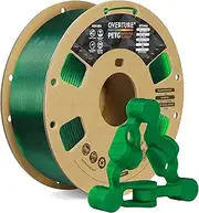OVERTURE PETG Filament 1.75mm with 3D Build Surface 200 x 200 mm 3D Printer Consumables, 1kg Spool (2.2lbs), Dimensional Accuracy +/- 0.05 mm, Fit Most FDM Printer (Transparent Green)