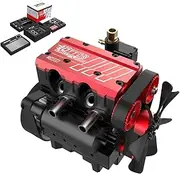 Model Engine Kit for Adults, L2 Mini Engine Build Kit That Runs on Gas, Mini Inline 2-Cylinder 4-Stroke Air-Cooled Engine Model Kit, DIY Assembly Educational Science Engine Set for Adults (1pcs)