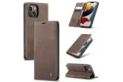 CaseMe Retro Flip Leather Wallet Case For Apple iPhone 13 (6.1") - Coffee