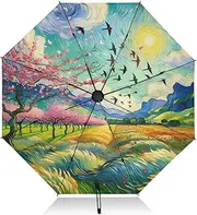 [RPLIFE] Umbrella, Auto Open Close Umbrella Small Compact Windproof, Compact Size for Backpacks/Handbags - for Travel, Spring Beauty