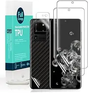 Ibywind Hydrogel Screen Protector For Samsung Galaxy S20 Ultra 5G,[Pack of 2],[Camera Lens Protector][Back Carbon Fiber Film Protector][In-Display Fingerprint Support][Bubble Free]