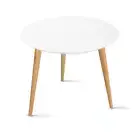Artiss Round Side Coffee Lamp Table White Beechwood Legs 48cm
