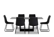 MILAS 7 Piece Dining Suite with Loire Dining Chairs