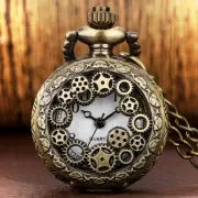 Vintage Style Compass Design Quartz Pocket Watch 80cm Chain Unisex Arabic Number