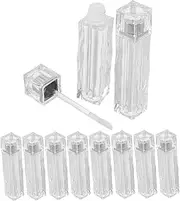 Gatuida 10pcs Refillable Lip Gloss Tubes Portable Clear Containers with Delicate Wave Pattern for DIY Lipstick Lightweight Vials for Home and Travel Use