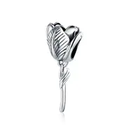Tulip Flower Charm for Bracelet Silver plating Jewelry Floral DIY Bracelet Jewelry