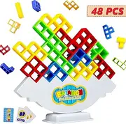 ZUNNIES Tetra Tower Game Balance Stacking Blocks 48 Pcs, Tetra Tower Stacking Game Develops Dexterity, Patience and Perfect Choice for Family Game & Parties