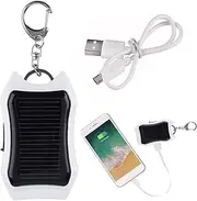 Zqkimzi 1500mAh Keychain Portable Charger, Portable Solar Charger, Solar Keychain Charger, Waterproof Fast Charging Portable Charger Keychain Built-in Super Bright Flashlight for Camping, Outdoor