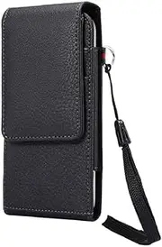 [DFV mobile] Leather Holster Case Belt Clip Rotary 360 with Card Holder and Magnetic Closure for Motorola Edge 30 Neo (2022) - Black