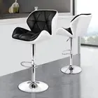 Bar Stool 2X Adjustable Kitchen Stools Willa Swivel Counter Barstools Black & Wh