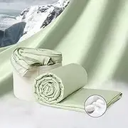 Vesta Washable Silk Cooling Blanket for Hot Sleepers, 100% Long Staple Mulberry Silk, Moisture & Thermal Control for Summer Use, King Size, Tender Green (Tender Green, King/Cali King)