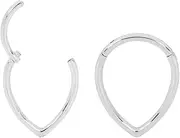 [365 Sleepers] 16G Surgical Steel 8mm 10mm Tear Drop Pear Hinged Hoop Segment Nose Ring Helix Tragus Septum Unisex Earring Body Piercing Jewellery