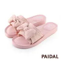 在飛比找蝦皮商城優惠-Paidal 甜美粉蝴蝶結一片式厚底氣墊拖鞋