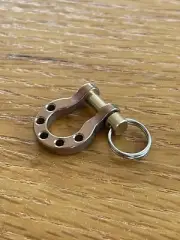 EDC Titanium Ti Lucky Horseshoe Keychain, Key Ring, Wallet Chain, COPPER, 1”
