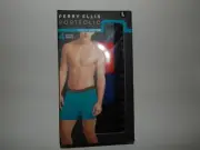 Perry Ellis Men 4 Boxer Briefs Medium Large Blue100% Cotton SoftTouch Breatable
