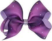 [Bigood] Kids Girl Color Rhinestone Ribbon Bow Knot Hair Clip Hairpin Accessory #M
