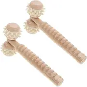 minkissy 2pcs Handheld Wooden Roller Massager for Face Neck Back Portable Massage Tool for Muscle Relaxation Targeted Relief Improved Blood Flow