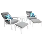Dakota 5pc Recline Lounge Setting - White