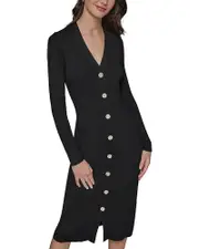 Karl Lagerfeld Paris Front Button Dress