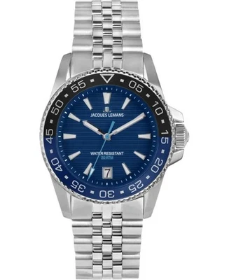 JACQUES LEMANS Men Analog Quartz Casual Watch Classic Dress Waterproof