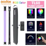 2Pcs Godox TL60 RGB HSI Pavotube Handheld LED Video Light Tube+ RC-R9 Remote APP