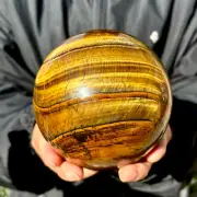 4.02LB Natural Tiger's eye stone quartz Sphere crystal ball rock Healing