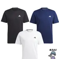 在飛比找蝦皮購物優惠-Adidas 男裝 短袖上衣 排汗 黑/藍/白 IC7428